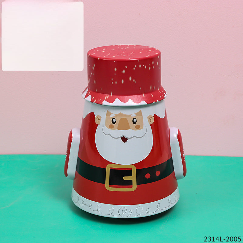 Wholesale Stainless Steel Shaped Santa Claus Candy Cookies and Dried Fruit Chocolate Boxes